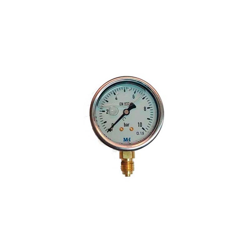 MANOMETRO GLIC  0-10 Bar d 63   1/4 radial  